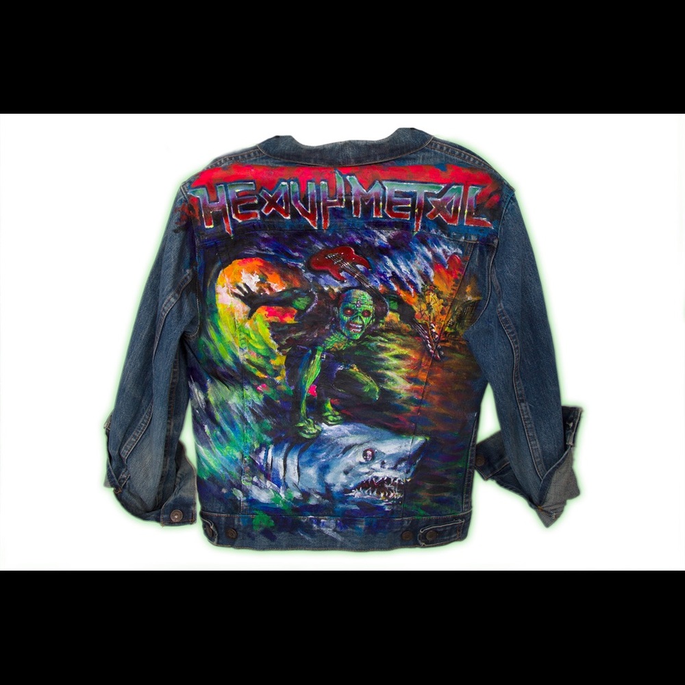 Vintage Heavy Metal Jean Jacket 💅🏽 #handpainted